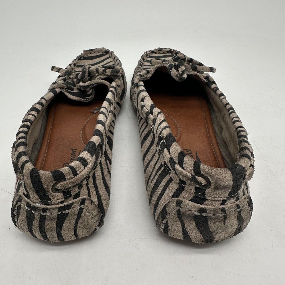 Lucky Brand Moccasin Shoes Womens Size 6.5 Brown Black Zebra Print Flats - Picture 8 of 10